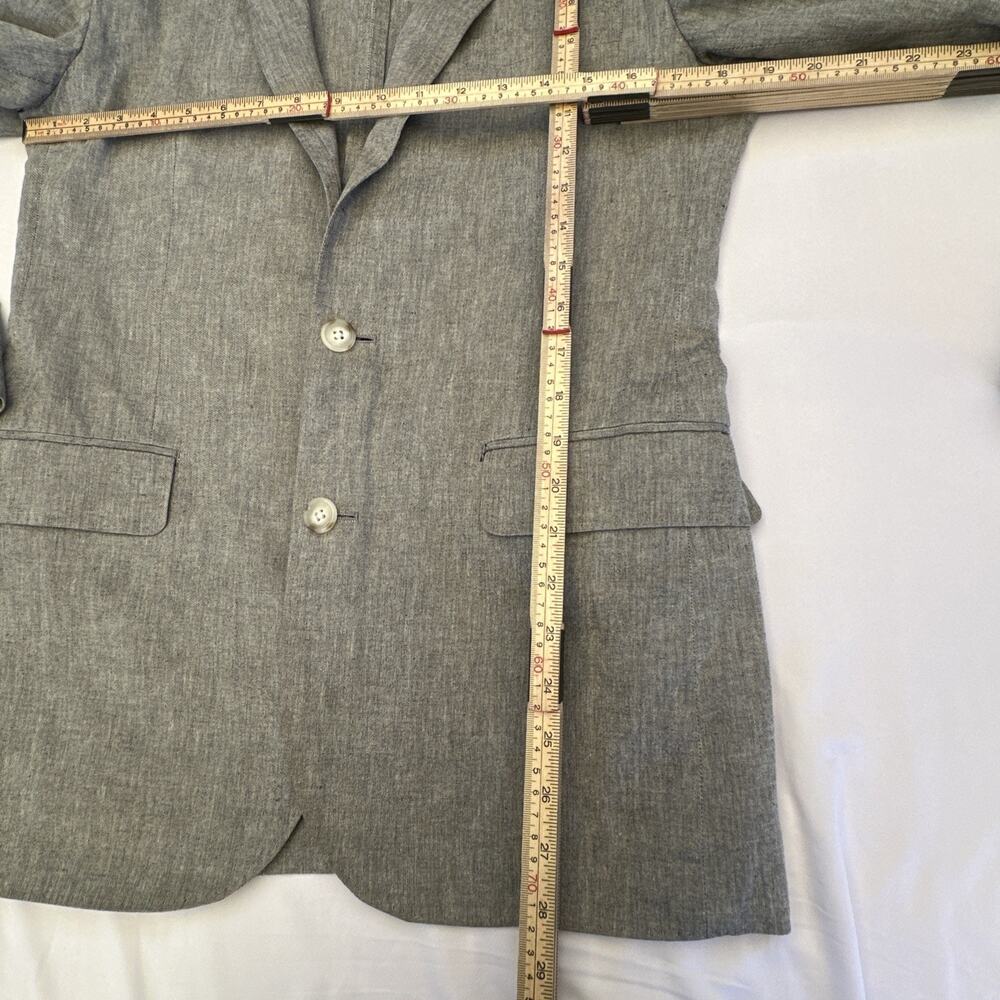J Crew Ludlow Blazer Mens 36R Gray Somelos Cotton Linen Sport Coat - Picture 10 of 16